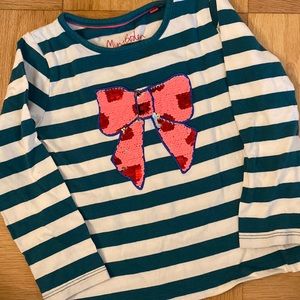 COPY - Mini Boden reversible sequin bow shirt